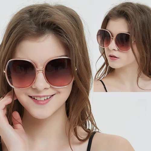 Miniatura 4 de ANDWOOD Lentes de sol de gran tamaño para mujer, marco ancho cuadrado, retro, moderno, protección UV