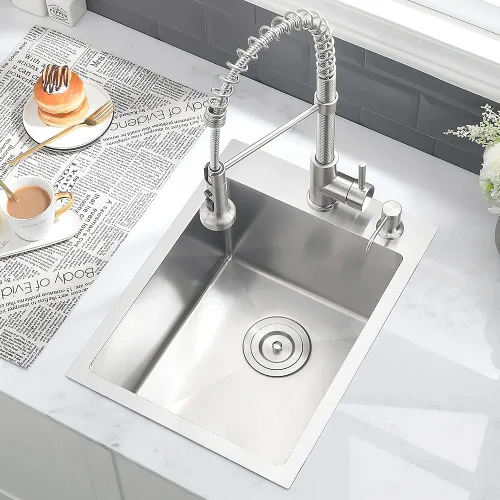 Miniatura 2 de Fregadero de barra de 15 pulgadas In-VASOYO de 15 x 20 pulgadas, fregadero de cocina pequeño de barra húmeda, fregaderos de autocaravana de acero