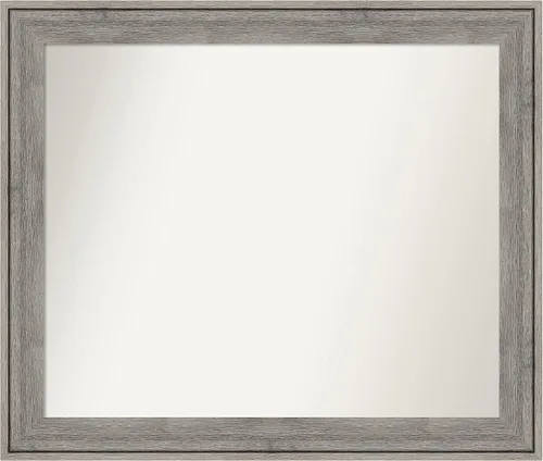 Miniatura 396 de Amanti Art Espejo de pared personalizado no biselado (24.5 x 24.5 pulgadas), marco gris marrón alta, varios tamaños personalizados, espejo de baño