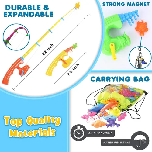 Miniatura 4 de Goody King Juego de pesca magnético, juguetes de piscina para niños, mesa de agua para interiores y exteriores, juguetes de fiesta de carnaval
