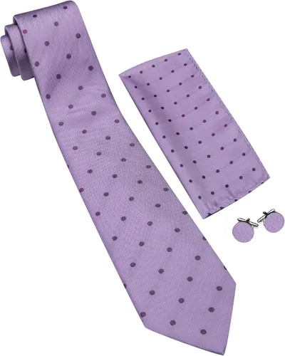 Miniatura 56 de Barry.Wang Corbatas de seda para hombre, diseño de lunares, gemelos cuadrados de bolsillo, gemelos para negocios, boda