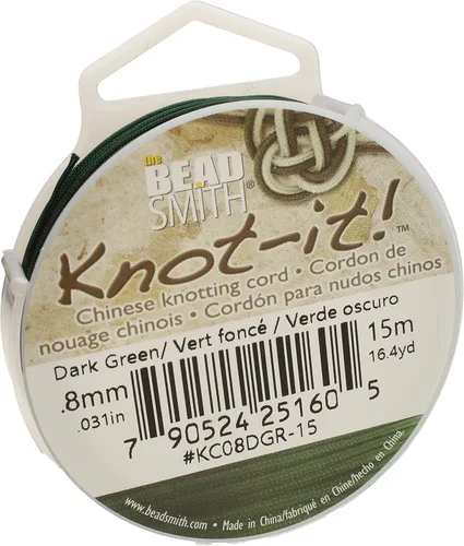 Miniatura 26 de The Beadsmith Knot-it - Cordón de nailon chino, color Siam oscuro, 0.031 in de diámetro, carrete de 49.2 ft