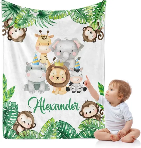Miniatura 16 de J&SBGFT Manta de bebé personalizada para niños, personalizada con nombre, manta de recepción para niños pequeños, niños, cuna, cochecito, decoración