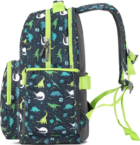 Miniatura 7 de mibasies Mochila para niñas y niños, ideal para niños y niñas, mochila para preescolar jardín de infantes y primaria, galaxia dinosaurio, Escuela-17L