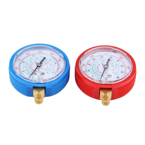 Medidor de presión de aire acondicionado, par de aire acondicionado R410A R134A R22 Refrigerante Kit de manómetro de alta y baja presión Juego de