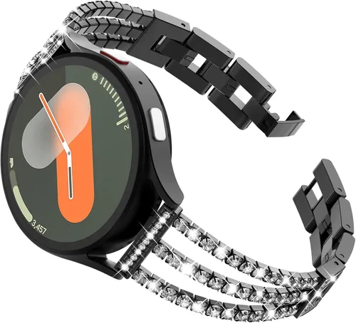 FULLIFE Compatible with Samsung Galaxy Watch 7 6 5 4 FE Band 40mm 44mm for Women, Jewelry Metal Wristband Strap for Galaxy Watch 6 Classic 4 Classic