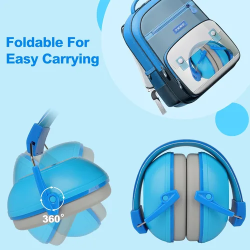 Miniatura 6 de Paquete de 2 auriculares con cancelación de ruido para niños, protección auditiva de 28 dB SNR orejeras con reducción de ruido para niños/niños
