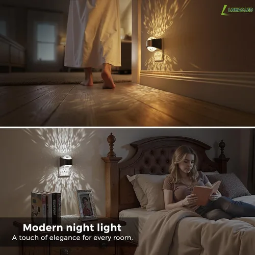 Miniatura 7 de L LOHAS LED - Luces nocturnas enchufables en la pared, luz nocturna con proyector y sensor de crepúsculo a amanecer, 1600K/3000K/5000K ajustable
