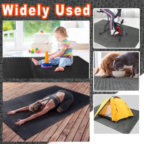 Miniatura 3 de Kangler Juego de 20 alfombrillas de gimnasio – Alfombrillas de suelo de espuma EVA tipo puzzle, baldosas de suelo de espuma entrelazada de alta