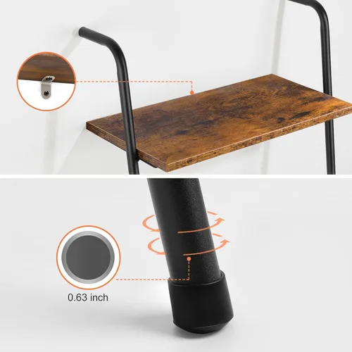 Miniatura 5 de Escalera para Mantas de 5 Niveles Apoyada en la Pared con Estante Escalera Decorativa para Mantas Estante de Metal Escalera Inclinada para Toallas