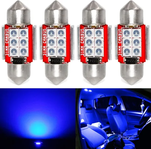 Miniatura 12 de Phinlion - Bombilla LED roja superbrillante DE3021 3030 6-SMD, Festoon 1.25" 31 mm, DE3175 DE3022, bombillas LED miniatura para luz de cortesía