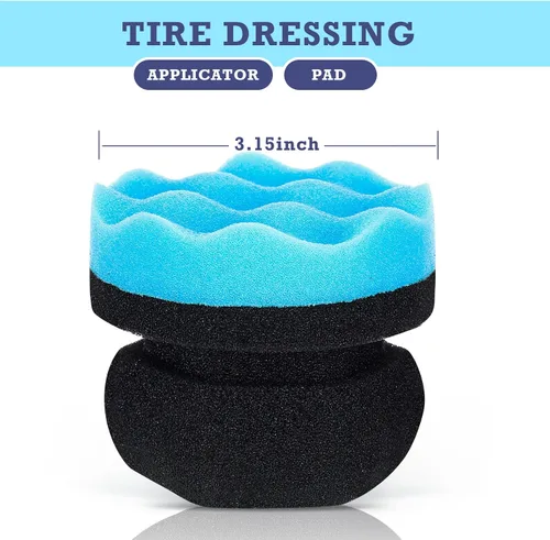 Miniatura 2 de 6 aplicadores de apósito de agarre hexagonal para neumáticos, aplicador de brillo de neumáticos, almohadilla de tocador, esponja de espuma para Negro
