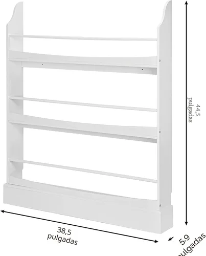 Miniatura 2 de UTEX Estantería para niños, estante de 3 niveles para libros y almacenamiento para habitaciones de niños, estante de pared para dormitorio, sala