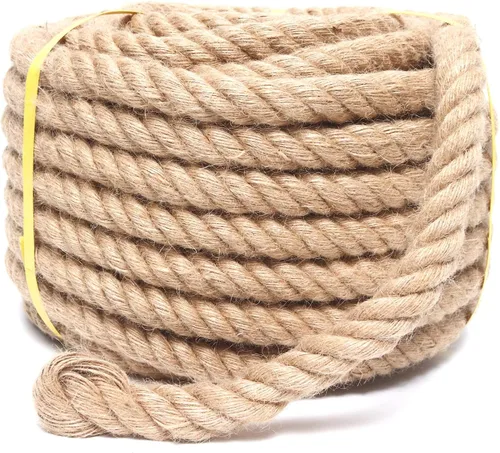 Miniatura 14 de Cuerda de yute de 1 pulgada y 25 pies, cuerda de yute resistente, cuerda de cáñamo natural, cuerda de cáñamo trenzada para manualidades, jardinería