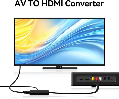 Miniatura 3 de Convertidor RCA macho a HDMI, adaptador compuesto CVBS AV a HDMI, interruptor de salida Full HD 720P/1080P para DVD, STB, VCR