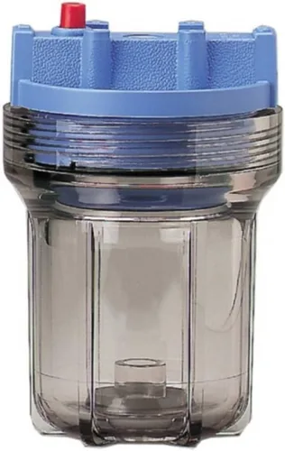 Pentair Pentek 158110 Carcasa de Filtro de Línea Delgada Tradicional, 3/8" NPT #5 Carcasa de Filtro de Agua Transparente Bajo Fregadero con Botón de