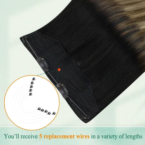 Miniatura 49 de Easyouth Extensión de cabello humano rubio con cola de caballo, extensiones de cabello humano rubio dorado con reflejos rubios, extensiones