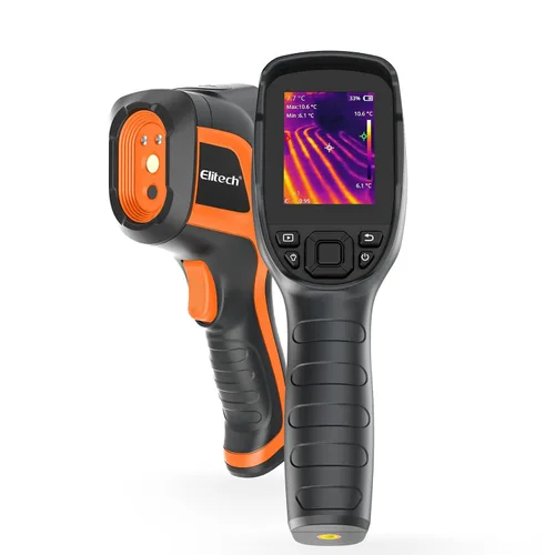 Elitech Cámara de imágenes térmicas con resolución IR de 256 x 192, cámara infrarroja de mano para inspección del hogar y HVAC, grabación de video