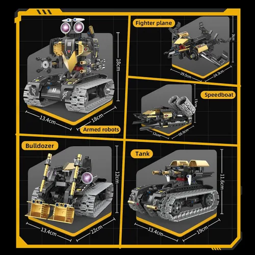 Miniatura 6 de Kit de construcción de robot RC 5 en 1 para niños, aplicación y control remoto STEM Robótica Técnica Codificación Robótica, Juego de erector con 323
