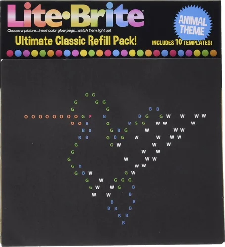 Miniatura 2 de Lite Brite Paquete de recarga clásico definitivo, tema animal, 10 plantillas reutilizables, exclusivo de Amazon