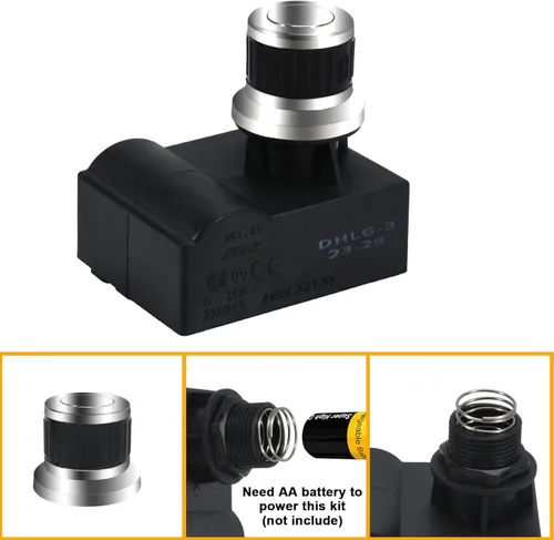Miniatura 3 de Generador de chispa GasSaf con 3 tomas de corriente, batería AA, tapa plateada, botón táctil, cromado, encendido eléctrico, encendido para parrilla