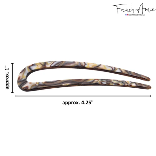 Miniatura 9 de French Amie Slick Silver Onyx Grey - Palo grande de acetato de celulosa hecho a mano de 4 1/4 pulgadas, agarre antideslizante, sin metal, para Ónix