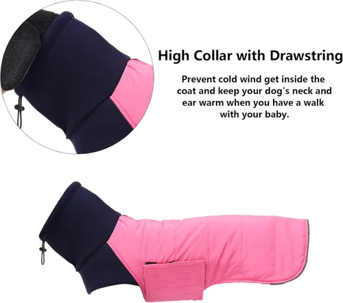 Miniatura 5 de Abrigo de perro salchicha para perro salchicha Corgi Weiner reversible, abrigo de invierno acolchado con forro de algodón de cuello alto para perro