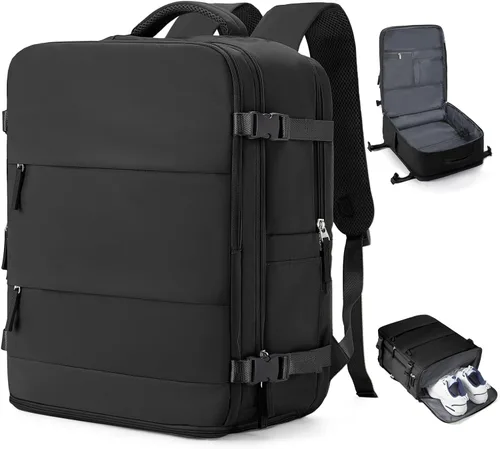 Miniatura 78 de coowoz Mochila grande de viaje para mujeres y hombres, mochila de transporte, mochila para senderismo impermeable, mochila deportiva para Rosa