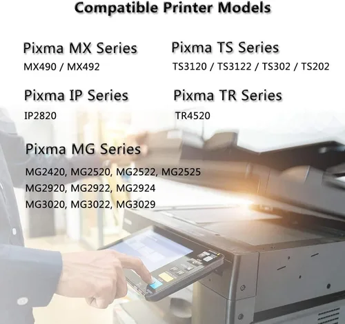 Miniatura 2 de LEBOK Para Canon PG245 Cartucho de tinta negra remanufacturado para Canon PG245XL Cartucho de tinta negra para impresoras Canon Pixma MX490 MX492