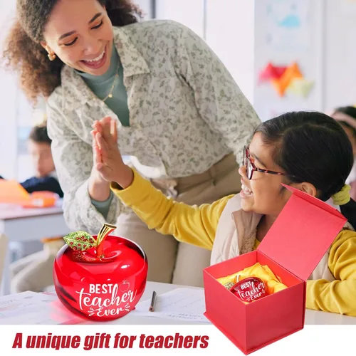 Miniatura 6 de Yookeer Regalos de agradecimiento para profesores, pisapapeles acrílico de manzana de 3 pulgadas, el mejor regalo para profesores, regalo
