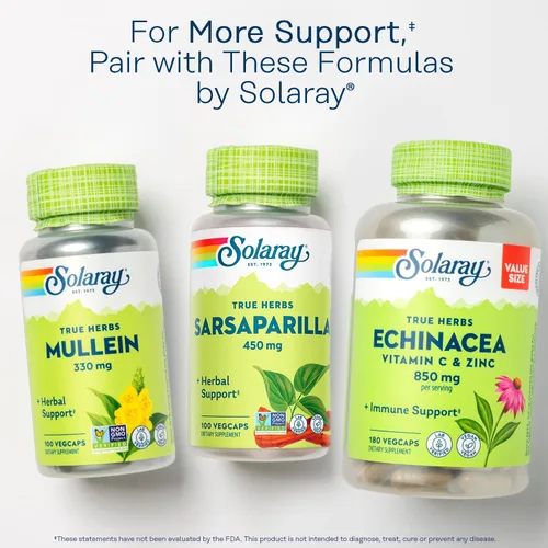 Miniatura 6 de SOLARAY Suplemento de raíz de zarzaparrilla de 450 mg – Soporte herbario tradicional para hombres y mujeres, sin OMG, vegano, verificado