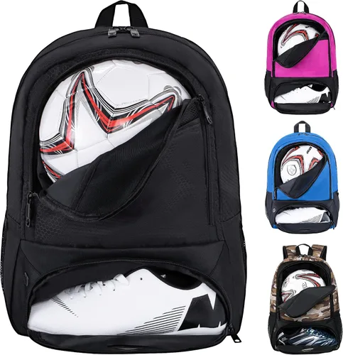 Himal Outdoors - Bolsa de fútbol-mochila para fútbol, mochila para fútbol, voleibol y balonmano, bolsa deportiva con taco separado |