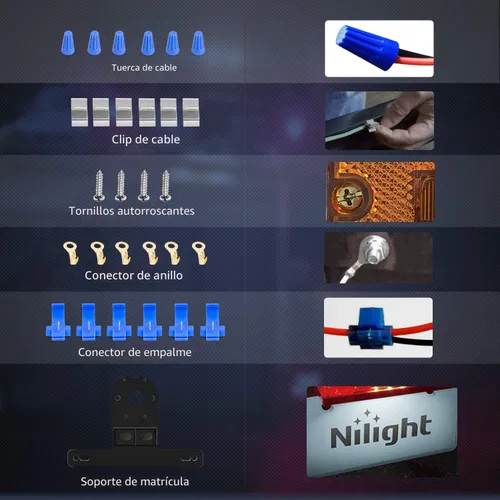 Miniatura 7 de Nilight 2 piezas de luces LED cuadradas para remolque, de perfil bajo, sumergibles, IP68, luces direccionales y de freno traseras, laterales