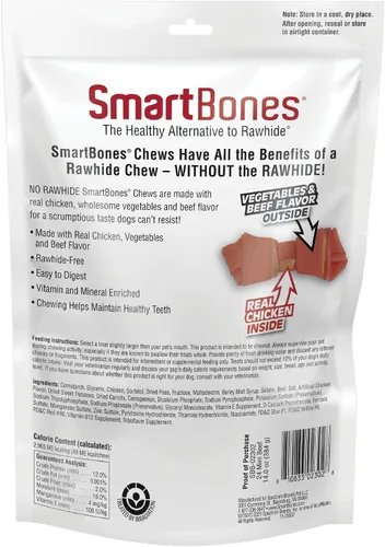Miniatura 2 de SmartBones Mini masticables con carne de res real, 24 unidades, masticables sin piel cruda para perros