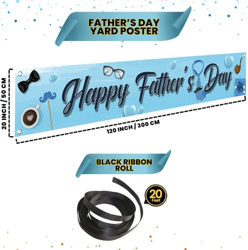 Miniatura 2 de KatchOn, Cartel de feliz día del padre – XL, 120 x 20 pulgadas Cartel de feliz día del padre, decoraciones del día del padre para fiesta, telón