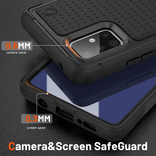 Miniatura 4 de Funda diseñada para Samsung Galaxy A71 5G, funda 2 en 1 regalo de grado militar, protección contra caídas, cubierta resistente de servicio pesado, a