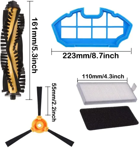 Miniatura 6 de Piezas de repuesto para Ecovacs DEEBOT N79 N79S DN622 Robot Aspirador - Cepillo principal, filtro, kit de accesorios de cepillo lateral