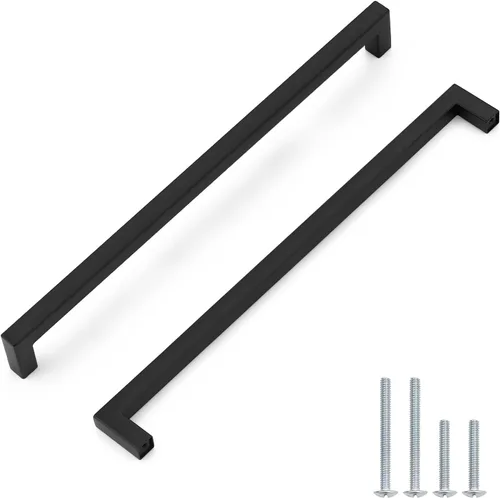 Miniatura 28 de Probrico - Tiradores cuadrados de acero inoxidable para puerta de armario o cajón, color negro, 0.5 pulgadas de ancho