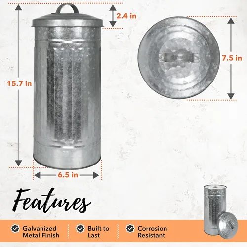 Miniatura 4 de Autumn Alley Farmhouse - Soporte organizador de papel higiénico de metal galvanizado con tapa, se adapta a 3 megarrollos, soporte de almacenamiento