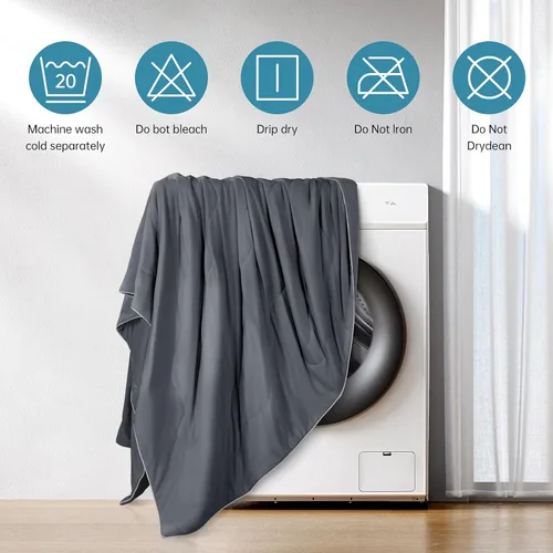 Miniatura 6 de EASELAND Edredón refrescante individual, tela de tacto frío que absorbe el calor corporal, diseño fresco de doble cara, manta refrescante suave