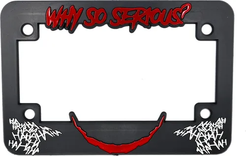 Miniatura 7 de ¿Por qué tan serio? Marco de matrícula 3D para motocicleta Joker 1 paquete de cubierta de matrícula de motocicleta Soporte universal para placa