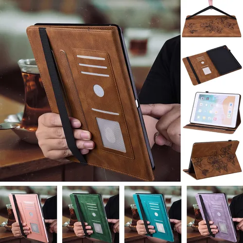 Miniatura 8 de Funda para Amazon Kindle Fire Max 11 (13ª generación, versión 2023) de 11 pulgadas, piel sintética, con soporte de mariposa en relieve, con lápiz