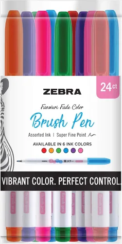 Miniatura 6 de ZEBRA PEN cepillo, punta, colores surtidos, 6 unidades ZEBRA FUNWARI PEN ST 6/PKG, paquete de 6