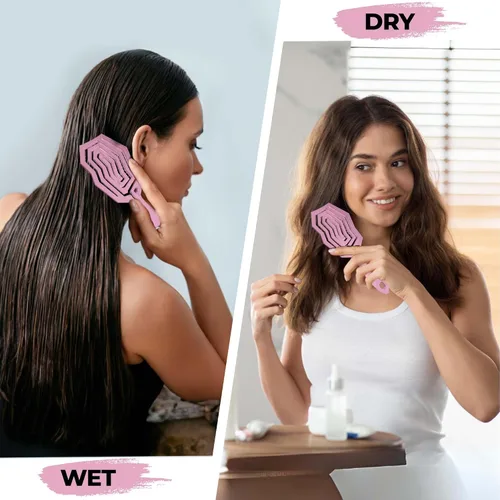 Miniatura 5 de Cepillo desenredante para mujeres, hombres y niños, cepillo antiestático ventilado con 360 Flex que elimina suavemente los nudos, uso seco y húmedo