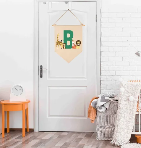 Miniatura 5 de Bandera personalizada de animales del bosque, regalos para bebé, niño, niña, recién nacido, banderín de safari de selva, banderines de pared
