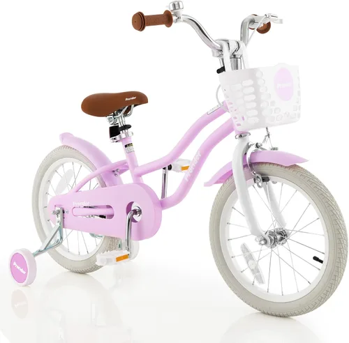 Miniatura 34 de BABY JOY Kids Bike, 12 14 16 18 20 Inch Boys Girls Bike w/Adjustable Seat, Removable Basket, Handbrake & Coaster Brake, Training Wheels or Turquesa
