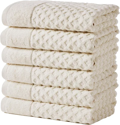 Miniatura 15 de Great Bay Home - Toallas de mano 100% algodón blanco, 6 toallas de baño suaves para manos, altamente absorbentes y de secado rápido, colección