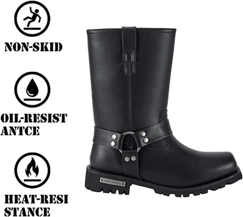 Miniatura 4 de Botas de motocicleta para hombre, impermeables, de piel sintética, botas de media pantorrilla para hombres