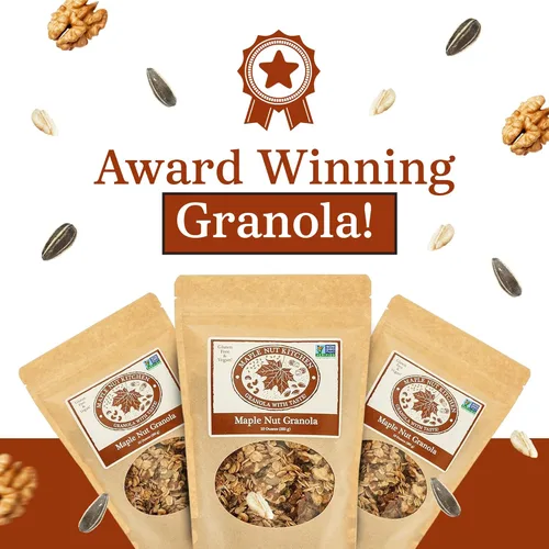 Miniatura 3 de Maple Nut Kitchen Granola de nuez de arce, paquete de 3 – Avena vegana y sin gluten con nueces, calabaza y semillas de girasol Granola baja