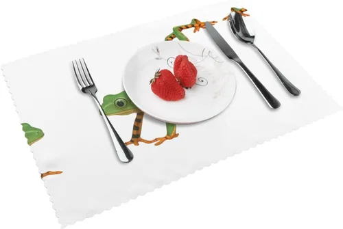 Miniatura 11 de Rectangular Placemats Set of 4, Heat Resistant Dream Printed Kitchen Dining Table Mats